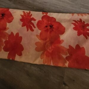 Floral Pareo with Red and Orange Blooms..Large